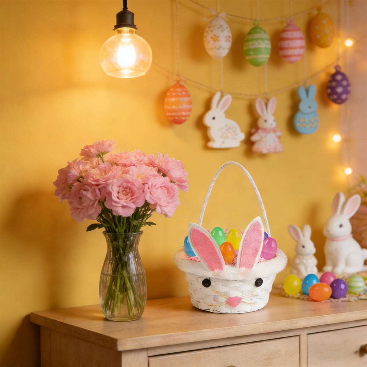 SucculentLovers yellow Easter grass filler pairs with sunny Easter décor