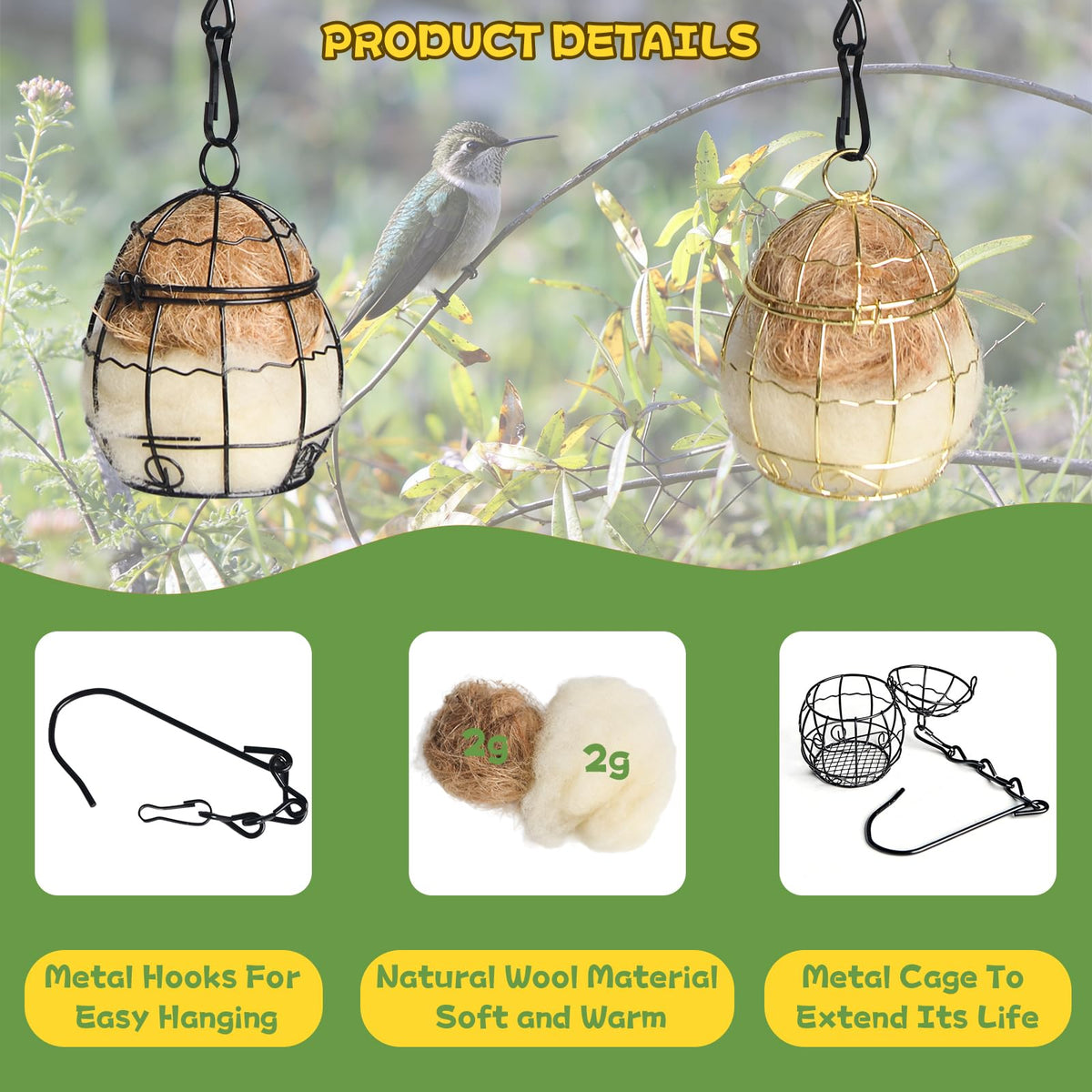 SucculentLovers metal frame with rust-resistant coating provides secure hanging