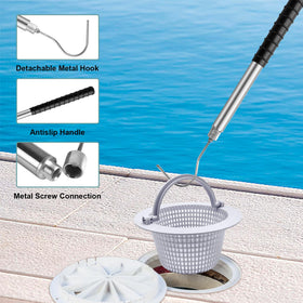 SucculentLovers stainless steel pool skimmer handle offers durable, long-term use.