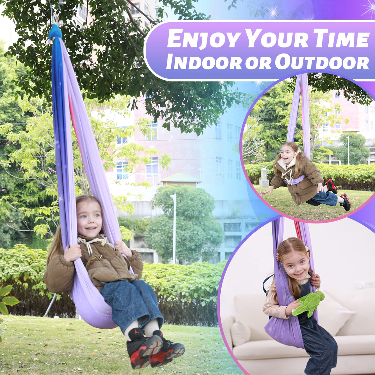 Suchdeco sensory swing includes easy-installation hardware and video guide.