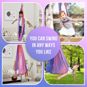 Suchdeco Sensory Swing hug-like cocoon design provides secure, comforting support.