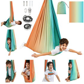 Suchdeco Sensory Swing installed indoors and outdoors for versatile use and calming motion.