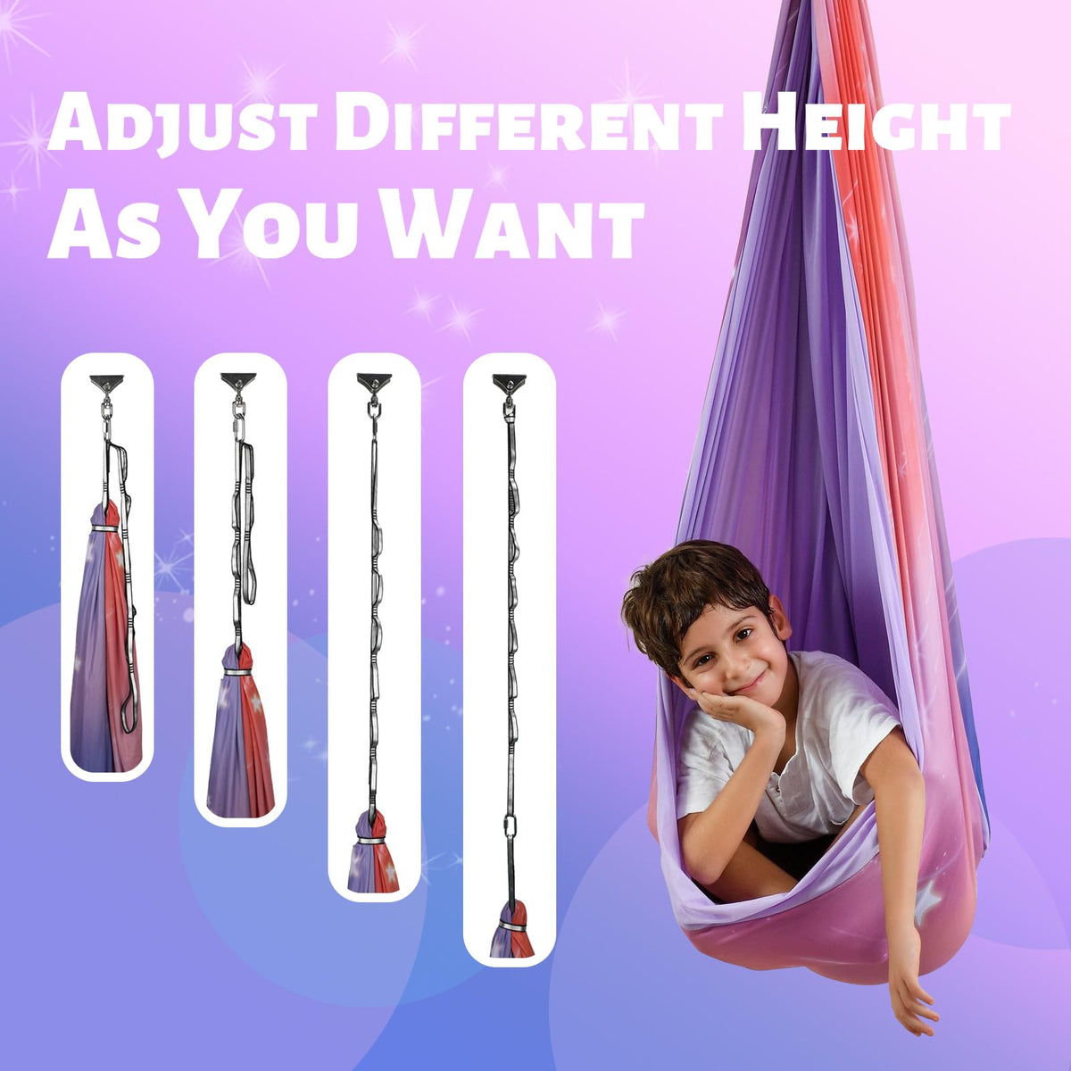 Suchdeco Sensory Swing fabric is double-layer, washable, and nonslip.