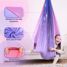 Suchdeco sensory swing supports up to 300 lbs for kids and adults.