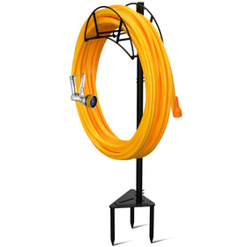 S SUCHEK freestanding hose stand highlights convenient outdoor hose management.