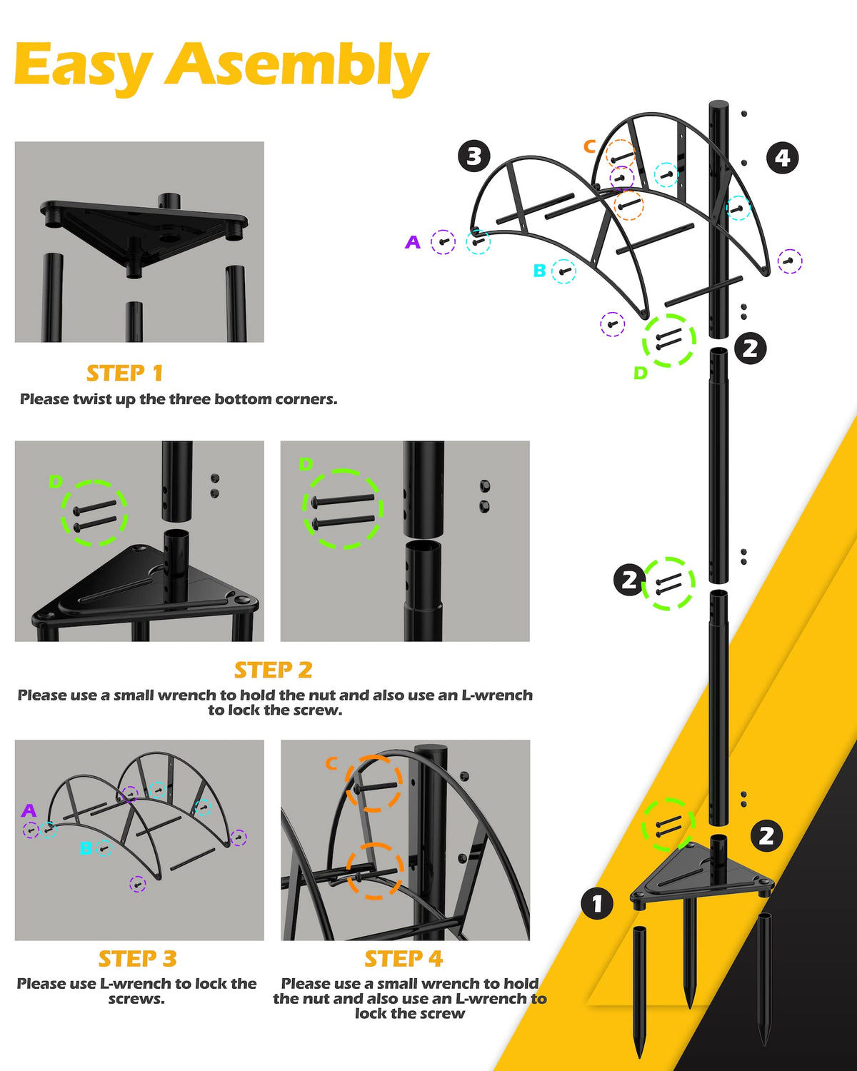 S SUCHEK heavy-duty hose holder supports long hoses with durable design.