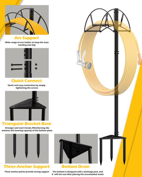 S SUCHEK triangle-base hose rack offers enhanced stability in windy conditions.