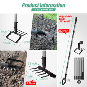 Suchtale adjustable handle extended length for back-friendly gardening