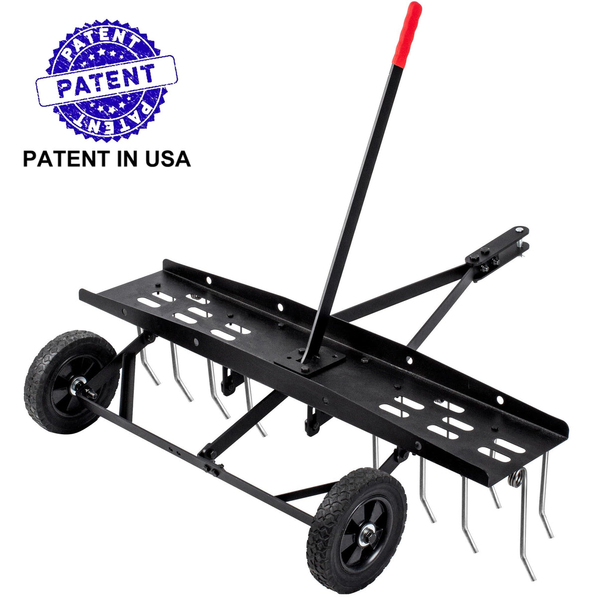 Suchtale dethatcher with 40-inch wheel frame demonstrates sturdy build