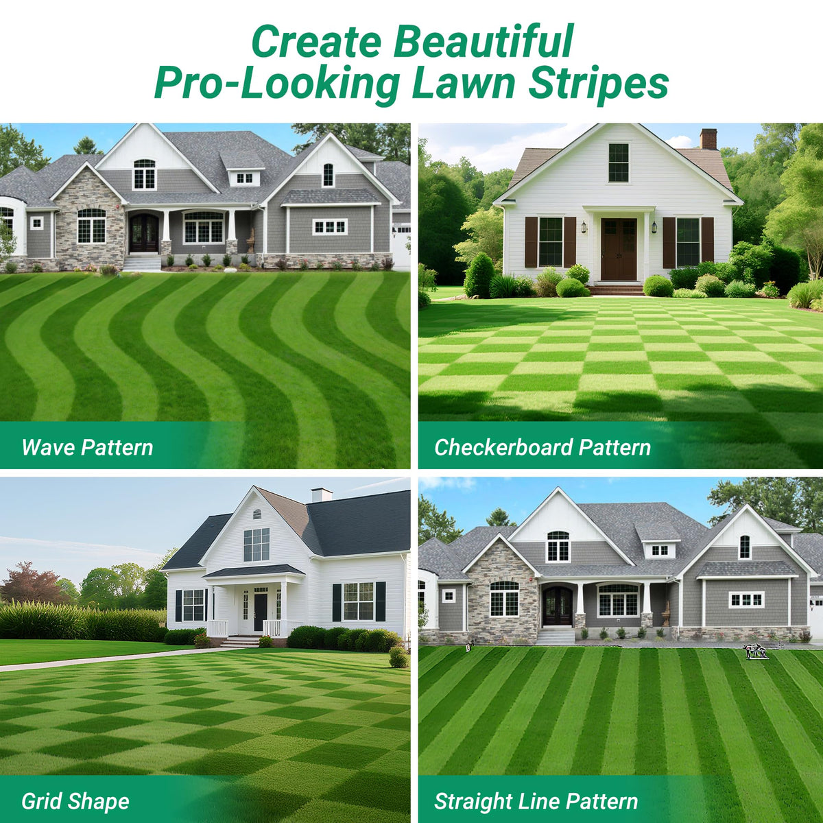 Suchtale lawn striping kit in-action demo delivers consistent stripes on a lawn.