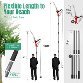 Suchtale pole saw with steel blade for thick limb cutting.