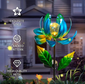 SUCUY solar yard lights lotus petals rotate in breeze adding dynamic outdoor decor