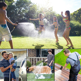 Suewaxxf 50ft hose easy to coil and store after use for convenient yard care.
