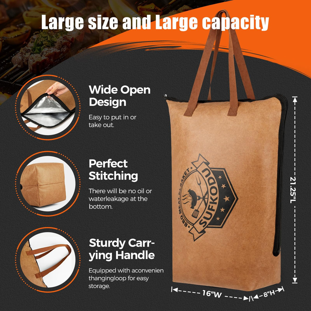 Sufkodu blanket with secure zipper closure keeps heat in during transport.