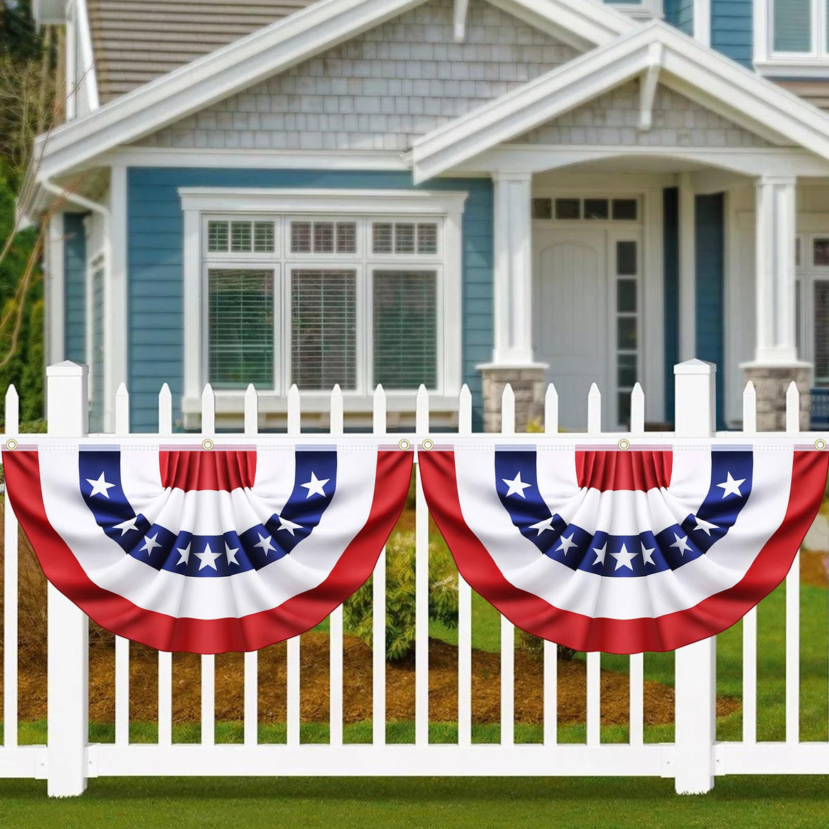 Sufuplay easy-hang patriotic bunting ready to install in minutes.
