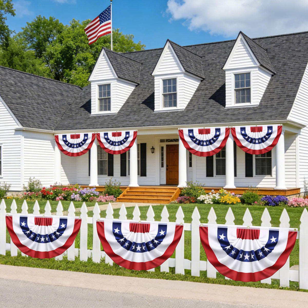 Sufuplay quick installation on porch rail or fence with sturdy grommets