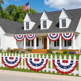 Sufuplay weatherproof flags ideal for porches, railings, and gardens.