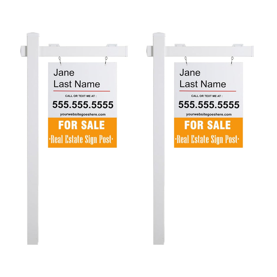 SUFUS 6 ft white vinyl sign post for durable open-house displays.