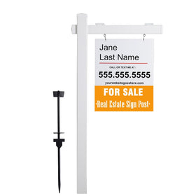 SUFUS vinyl real estate sign post 6 ft tall for durable yard display.