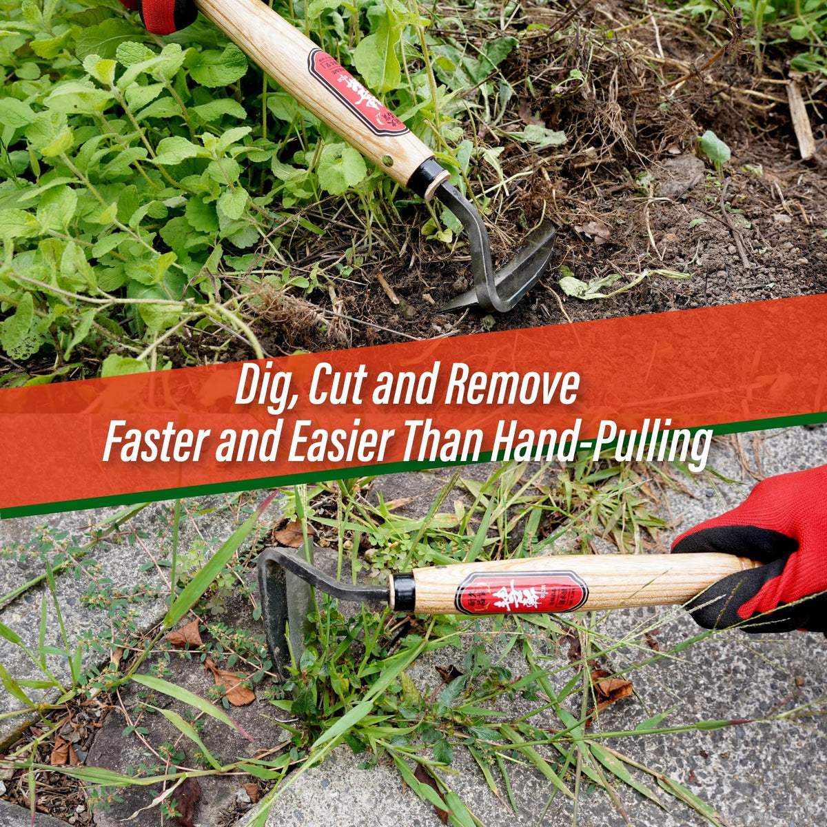 One-handed design lets SUIZAN Nejiri Kama Weeding Sickle speed up weeding