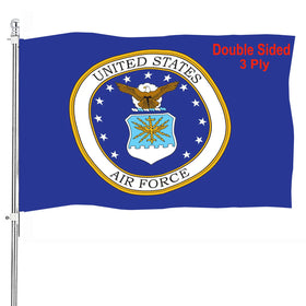 Sujeb Air Force Crest flag 3x5 for outdoor display with bright, fade-resistant color