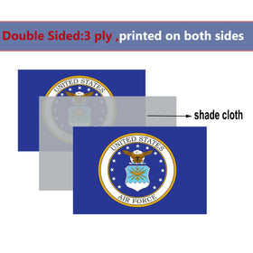 Sujeb Air Force Crest flag double-sided for clear readability from both directions