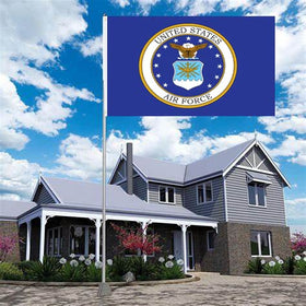 Sujeb blue field flag showcasing the Air Force crest clearly