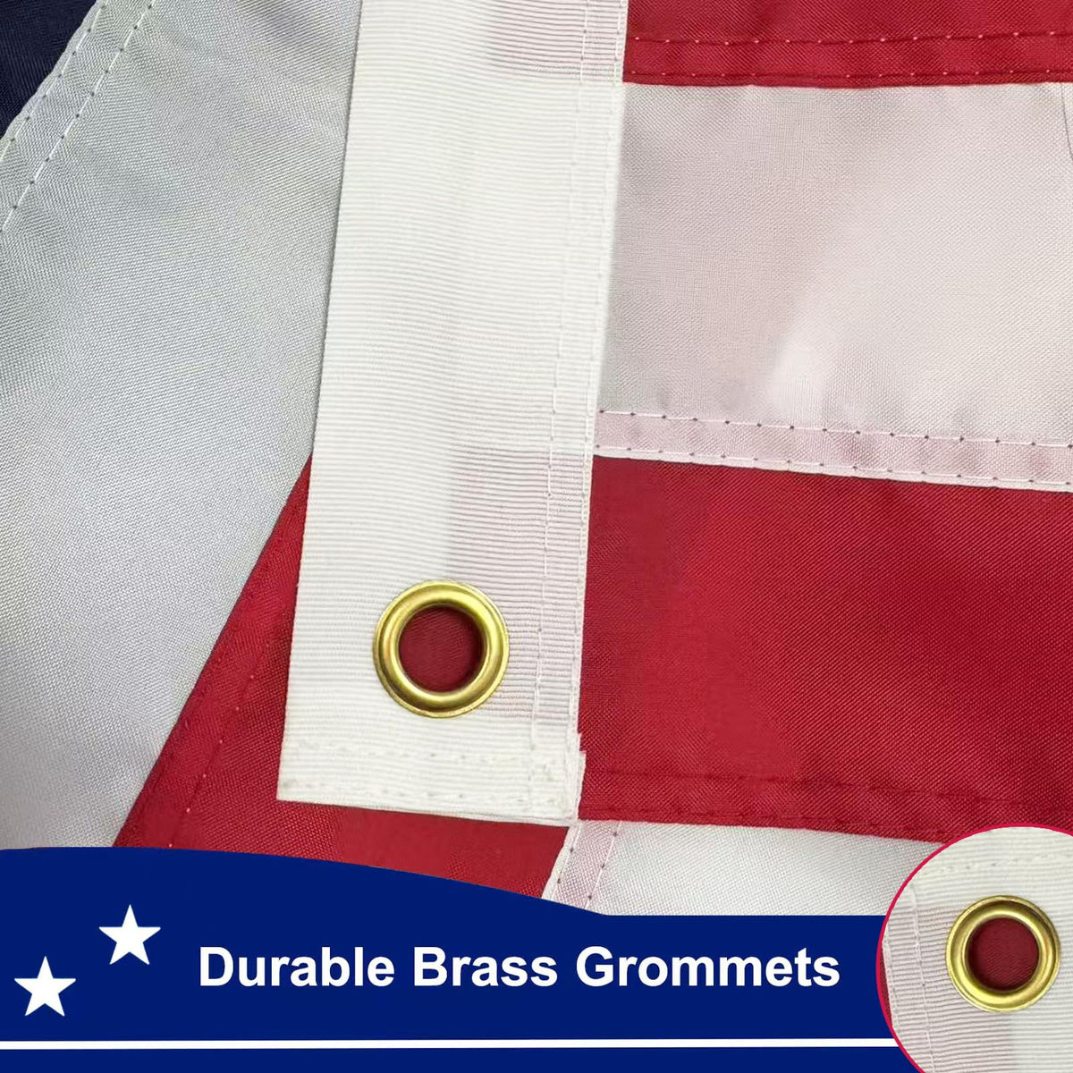 SUJEB flag on pole with brass grommets for dependable display.