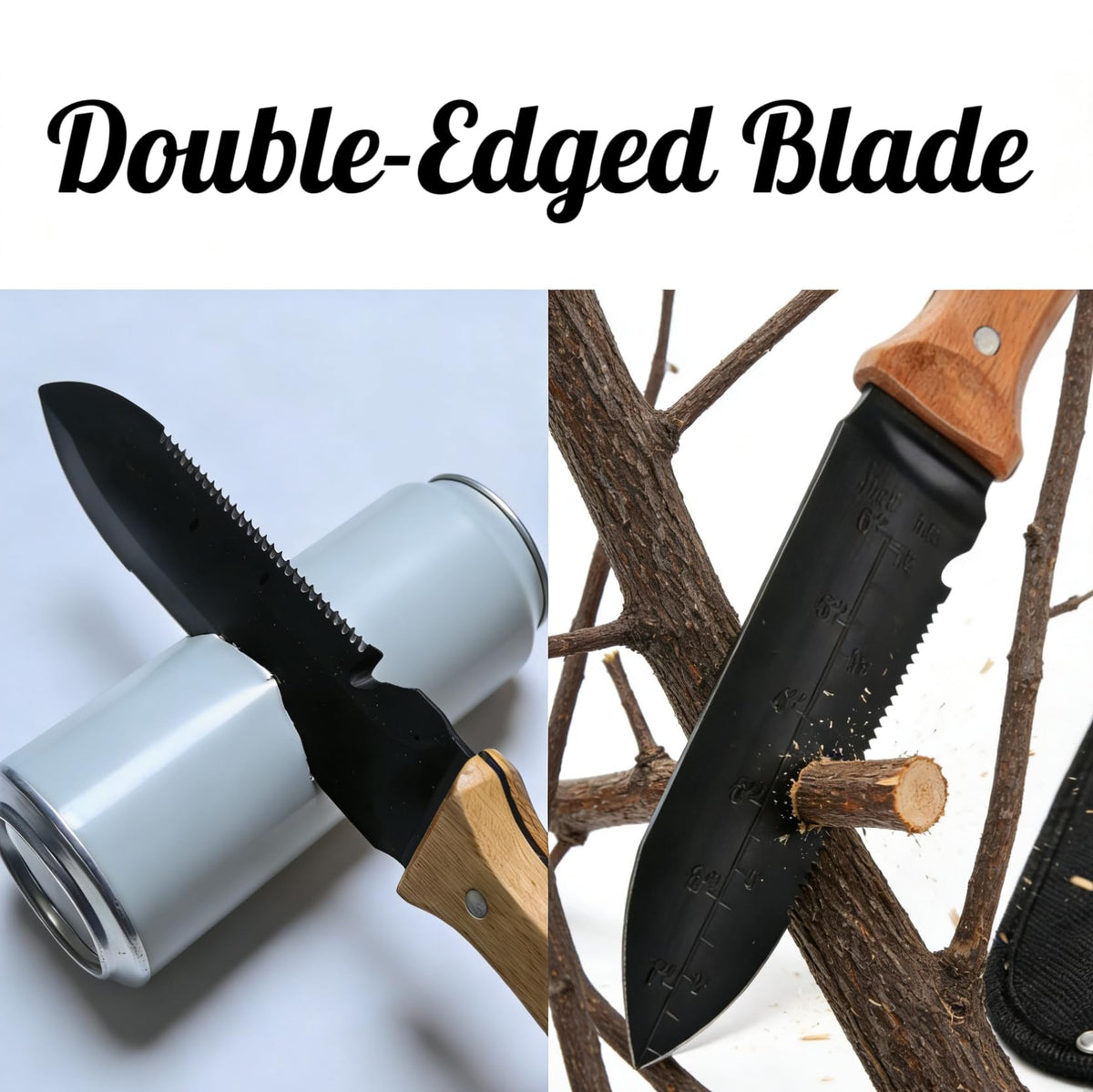 SUJWPBO Hori Hori knife with Oxford sheath for safe garden storage