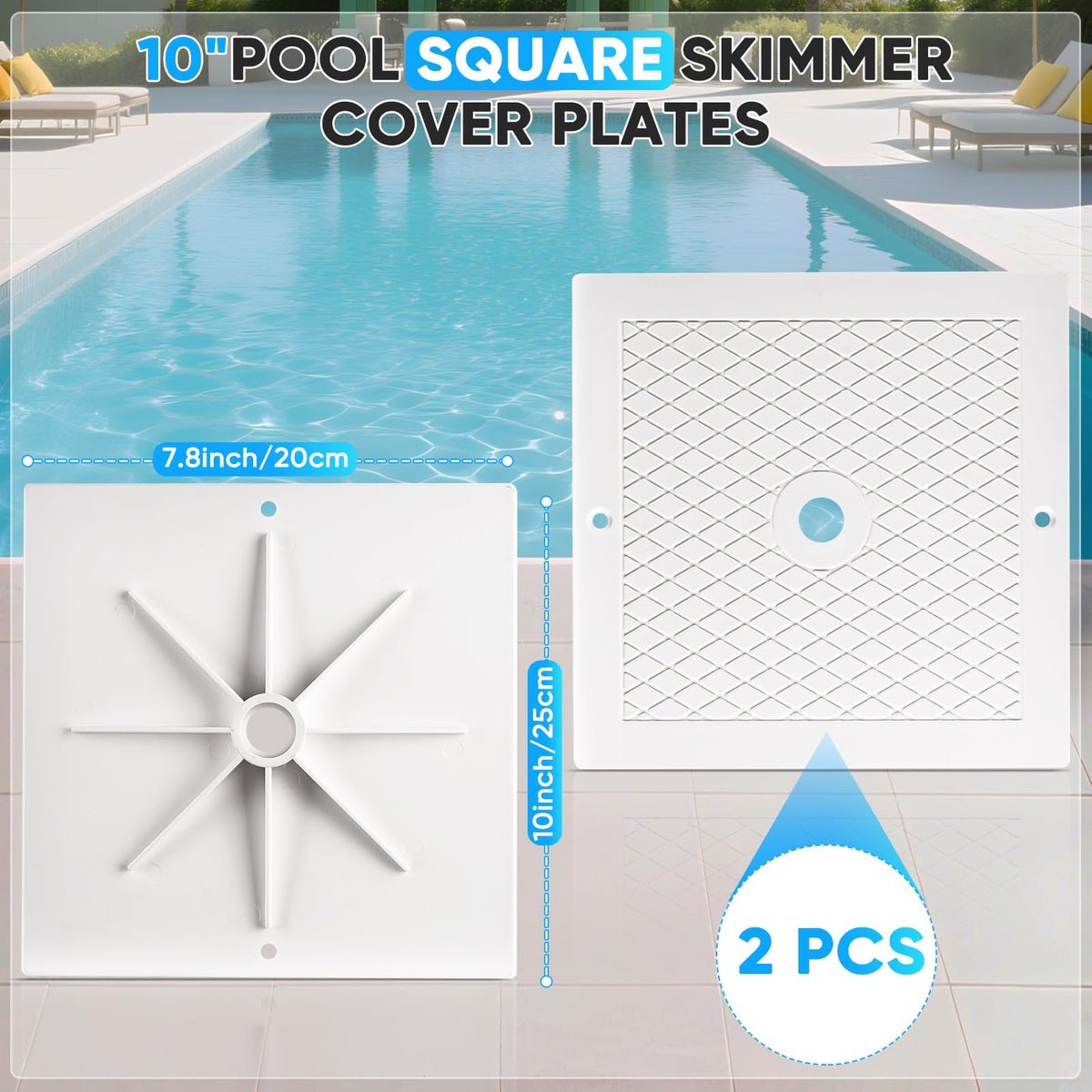 SUKABU heavy-duty plastic skimmer cover enhances safety and reduces debris intake.