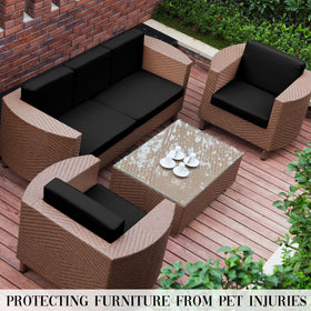 Multi-piece coverage fits common patio furniture configurations