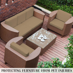 SUKAIKEQA outdoor cushion cover set 8-piece configuration for full coverage