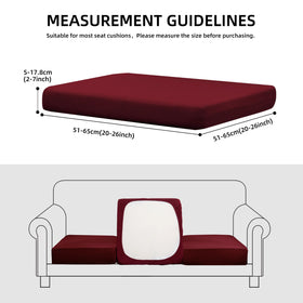 SUKAIKEQA stretch-fit hem demonstrates easy slip-on protection for cushions.