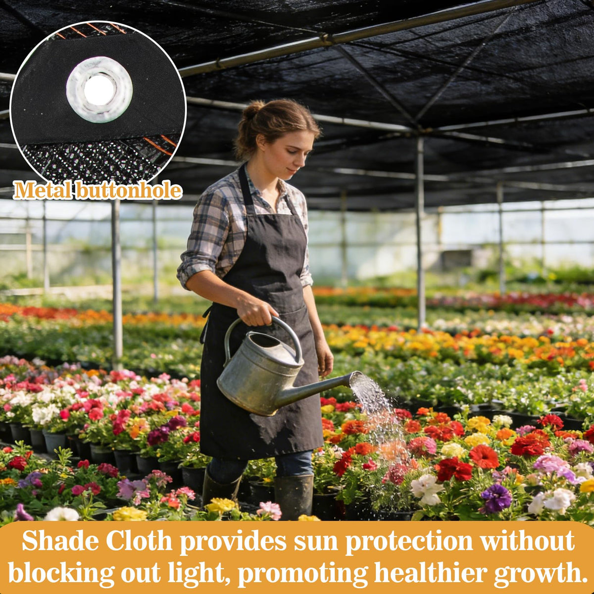 Sukh shade cloth mounted for easy installation with rope.