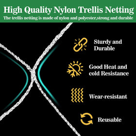 Sukh Garden Trellis Netting 6x6 inch square mesh for stable vines.