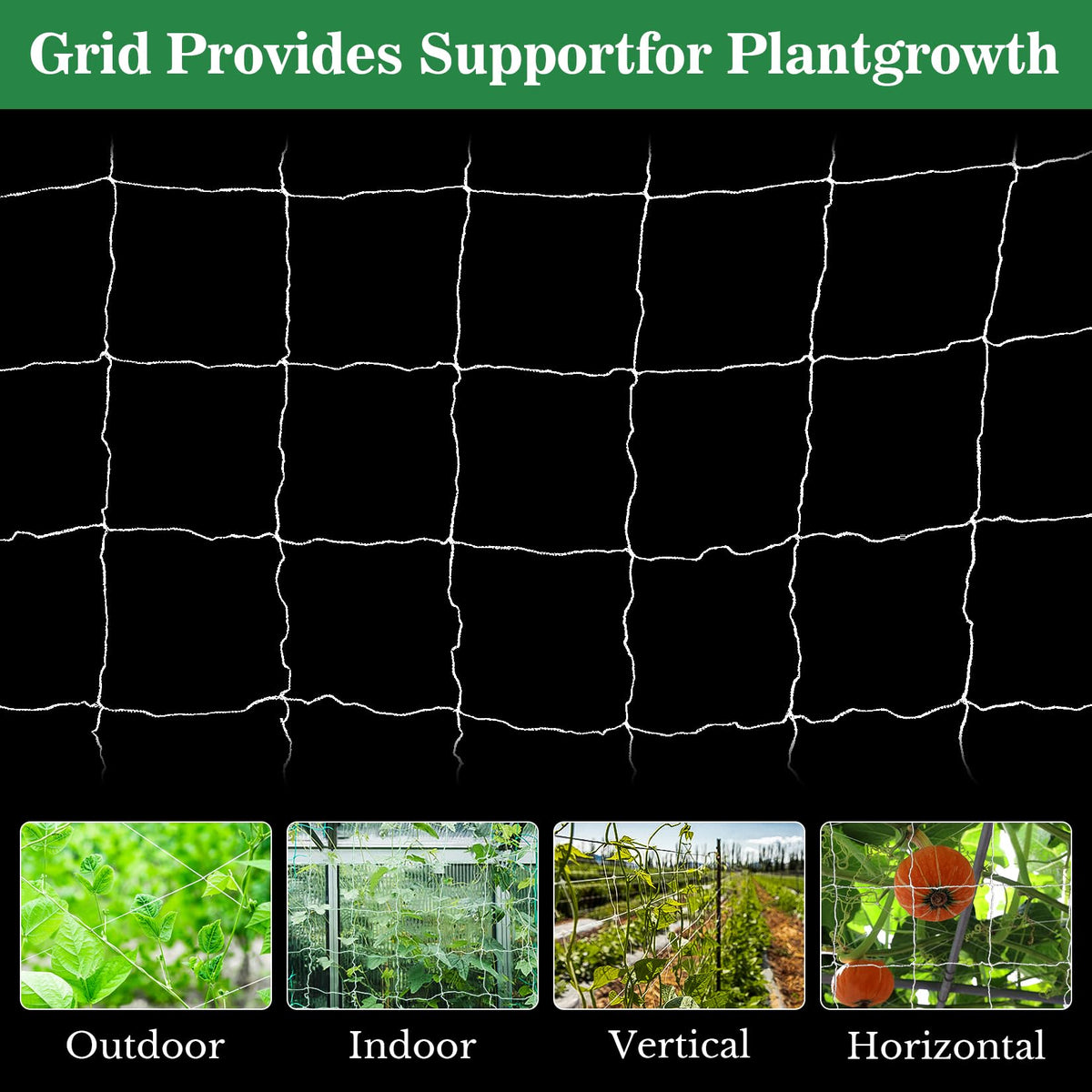 Sukh Garden Trellis Netting bearing heavy crops maintains sturdy support.