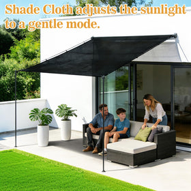 Outdoor pool area with Sukh shade net creates comfortable, ventilated shade.
