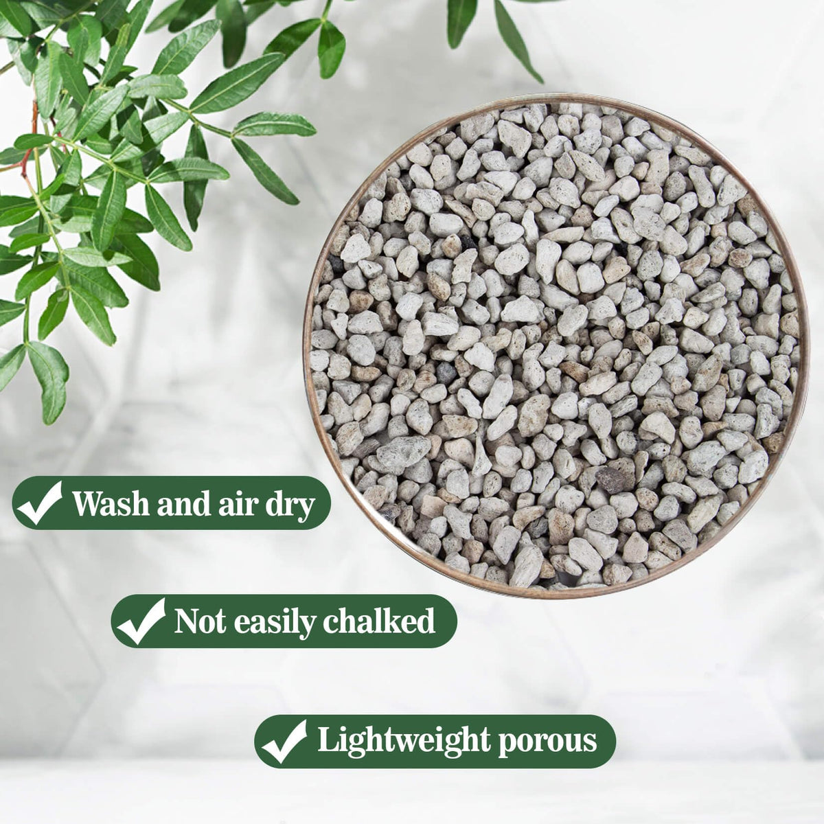 Sukh pumice stone in bonsai soil setup promotes better root space.