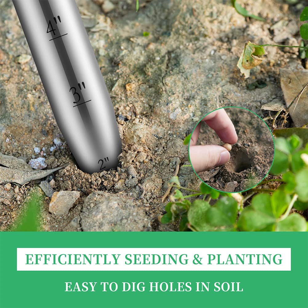 Sukiise bulb planter ensures clean holes for tulips and daffodils.