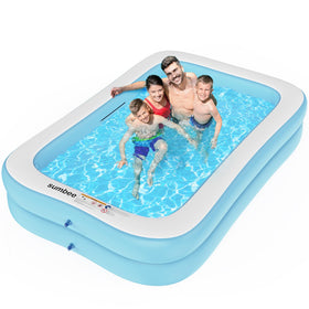 Sumbee inflatable pool with outer dimensions, ideal for backyard family fun