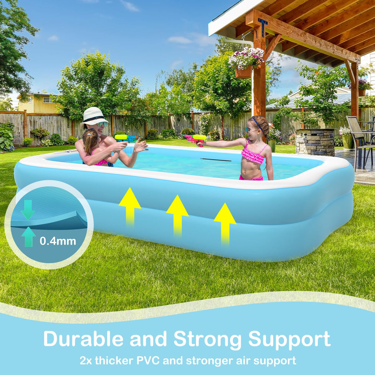 Sumbee UV resistant walls shield swimmers from sun exposure