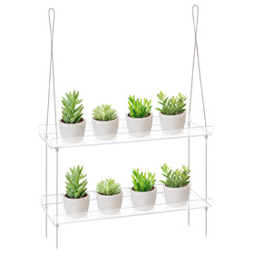 Sumerflos 2-tier acrylic window boxes showcasing sunlit plants and space-saving display.