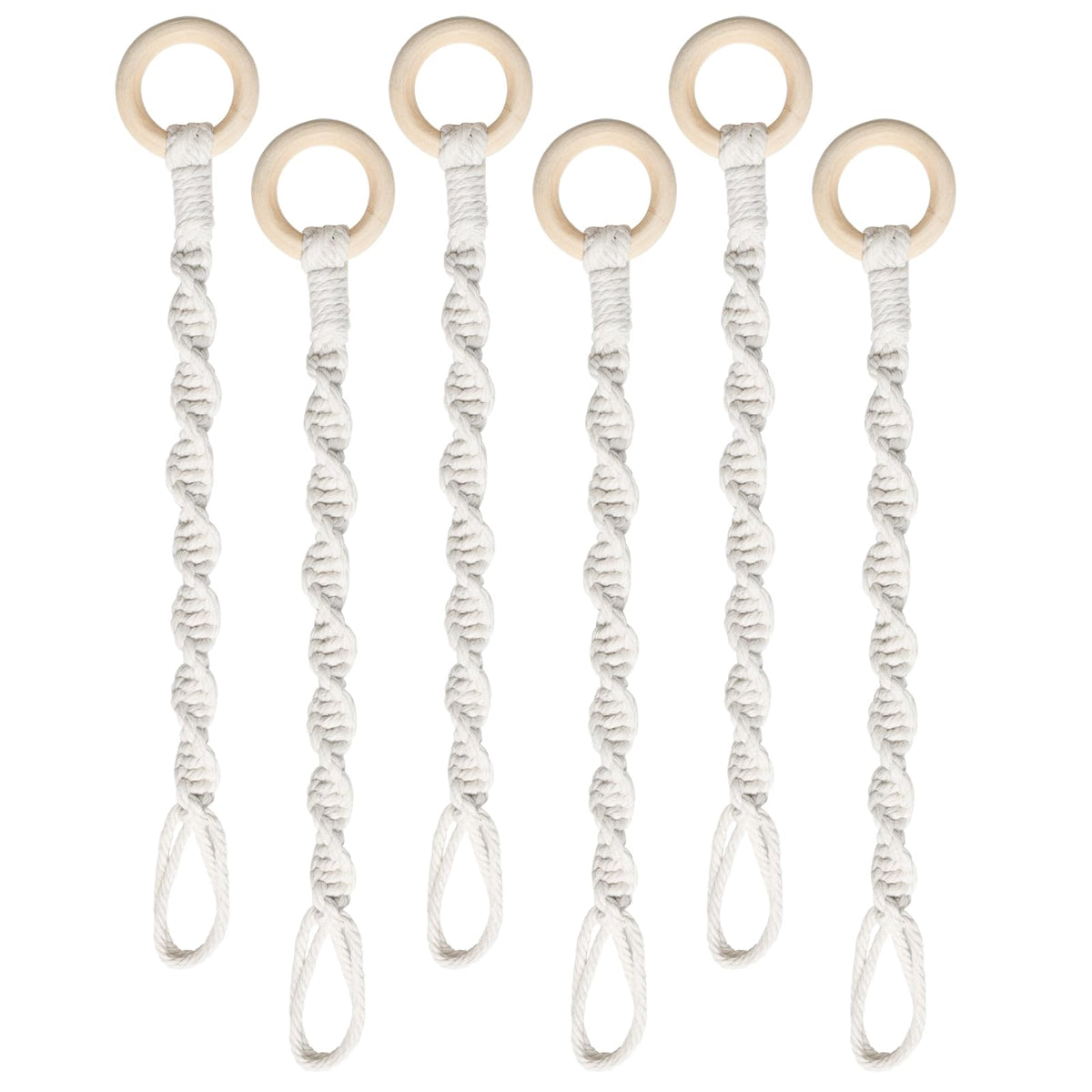 SUMERSHA 6-pack macrame plant hanger extenders for versatile indoor and outdoor displays