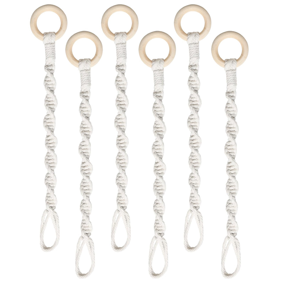 SUMERSHA 6-pack macrame plant hanger extenders for versatile indoor and outdoor displays
