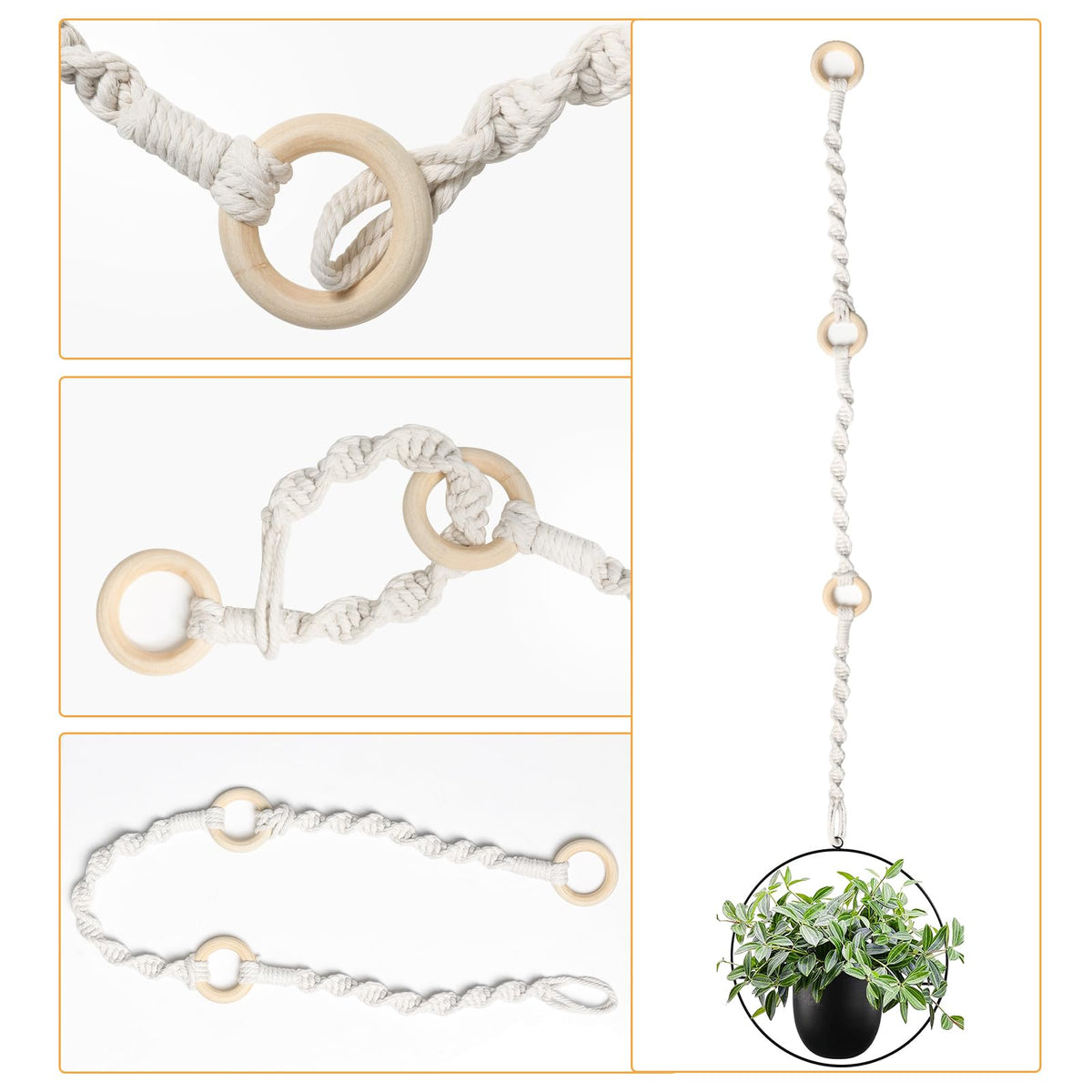 SUMERSHA wooden ring attachment provides secure support with rustic charm