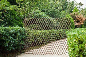 Sumery Nature willow outdoor fence blends with natural surroundings.