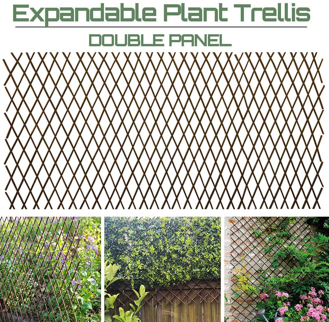 Sumery Nature Willow Trellis fully expanded provides sturdy support for climbing plants