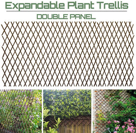 Sumery Nature Willow Trellis fully expanded provides sturdy support for climbing plants