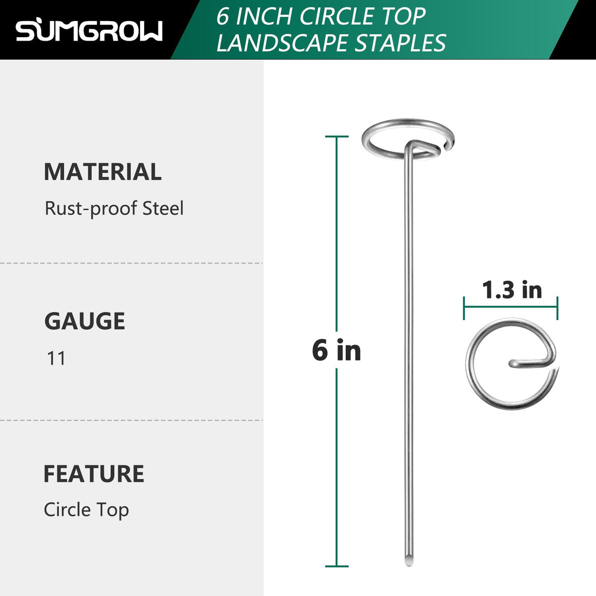 SUMGROW circle-top design emphasizes G-shape stability for secure landscape fabric.