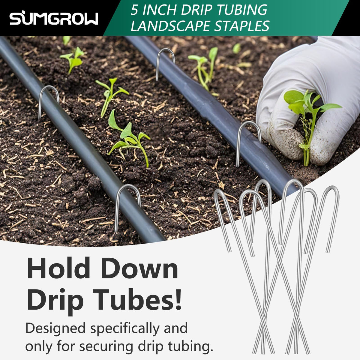 SUMGROW stake supports both 1/4 inch and 1/8 inch tubing.